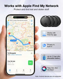 Hauibela Smart Bluetooth Tracker Tags 4 Pack, Apple Find My Compatible Item Locator with Sound Alert & Waterproof Protection – Black