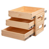 Mulush 3-Tier Pull-Out Wooden Cabinet Drawers with Soft-Close Slides – Heavy-Duty Kitchen Storage Organizer