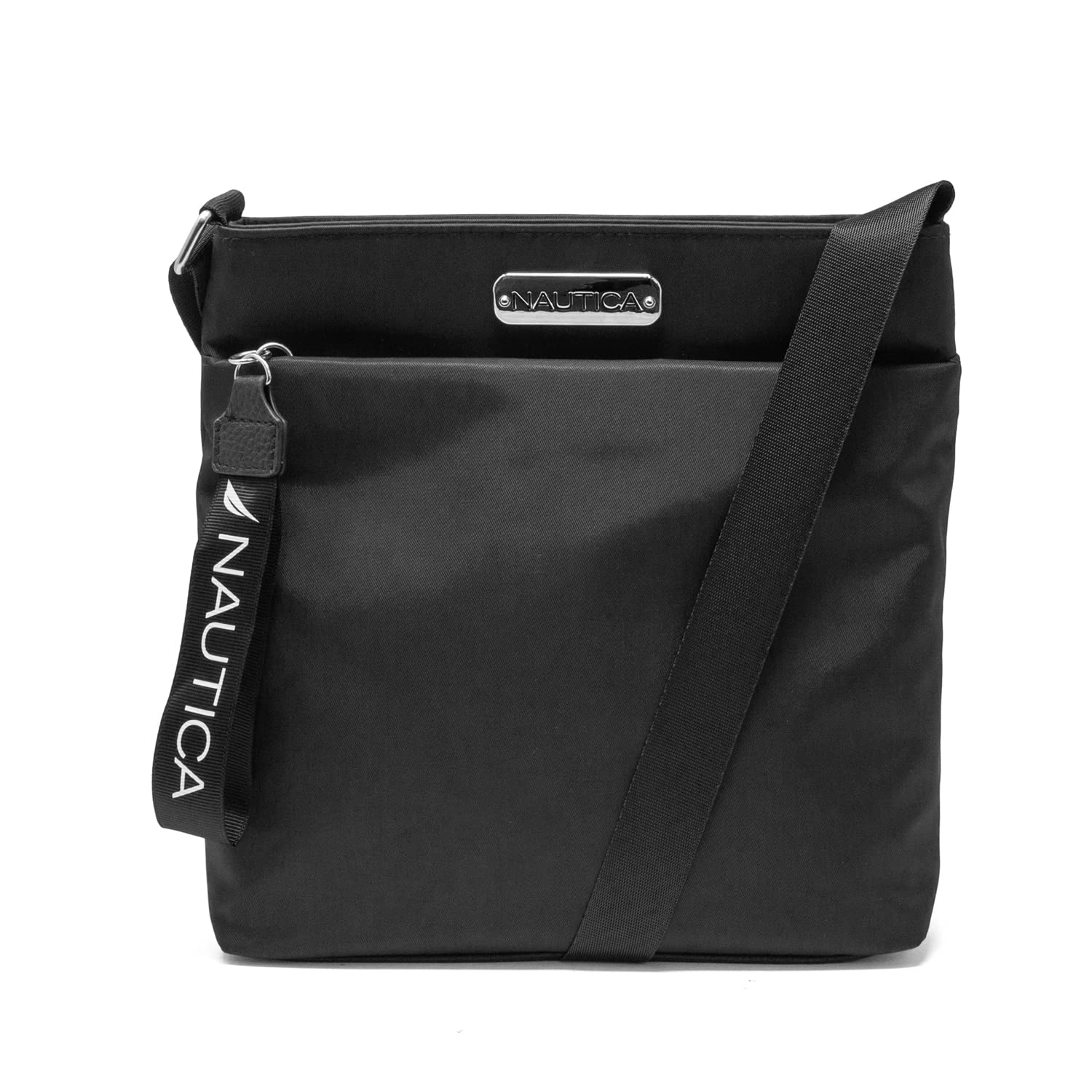 Nautica Diver Nylon Small Crossbody Bag for Women – Lightweight Travel Purse with Adjustable Strap (Black)