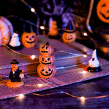 Mini Halloween Pumpkin & Ghost Figurines Set – 7 Resin Garden Ornaments for Table, Cake & DIY Decor