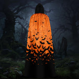Spider Web Hooded Cape – Black Halloween Cloak for Adults with Oversized Hood & Adjustable Tie