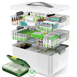 3-Tier Portable Medicine Organizer Box – Multipurpose First Aid & Pill Storage Case with Handle, White