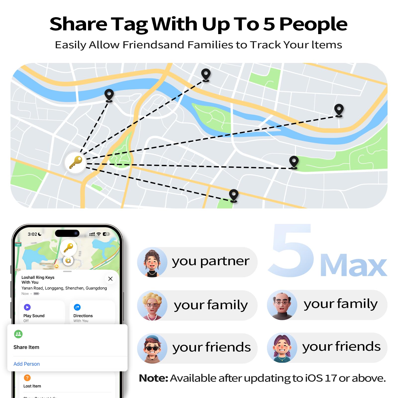 Apple Find My MFi-Certified Bluetooth Tracker Tag 4 Pack, Waterproof Smart Item Locator with 100dB Alert and Global Tracking