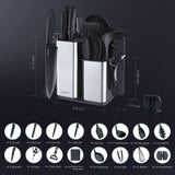 Complete Black Kitchen Utensil Set with Knives, Cutting Board & Silicone Tools – All-in-One Cooking Kit