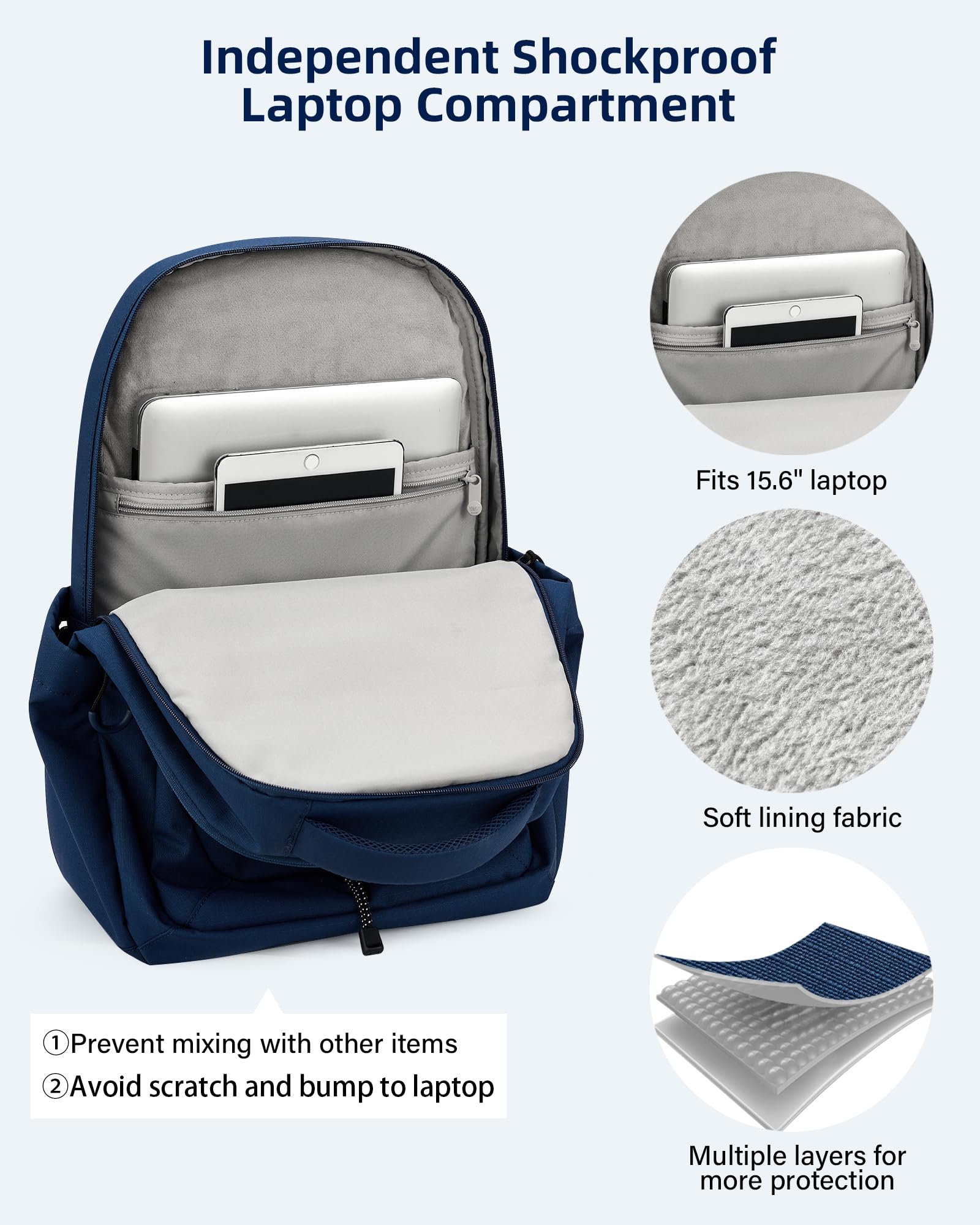 Hantrip Large School & College Backpack with Laptop Compartment, Chest Strap, Water-Resistant Design