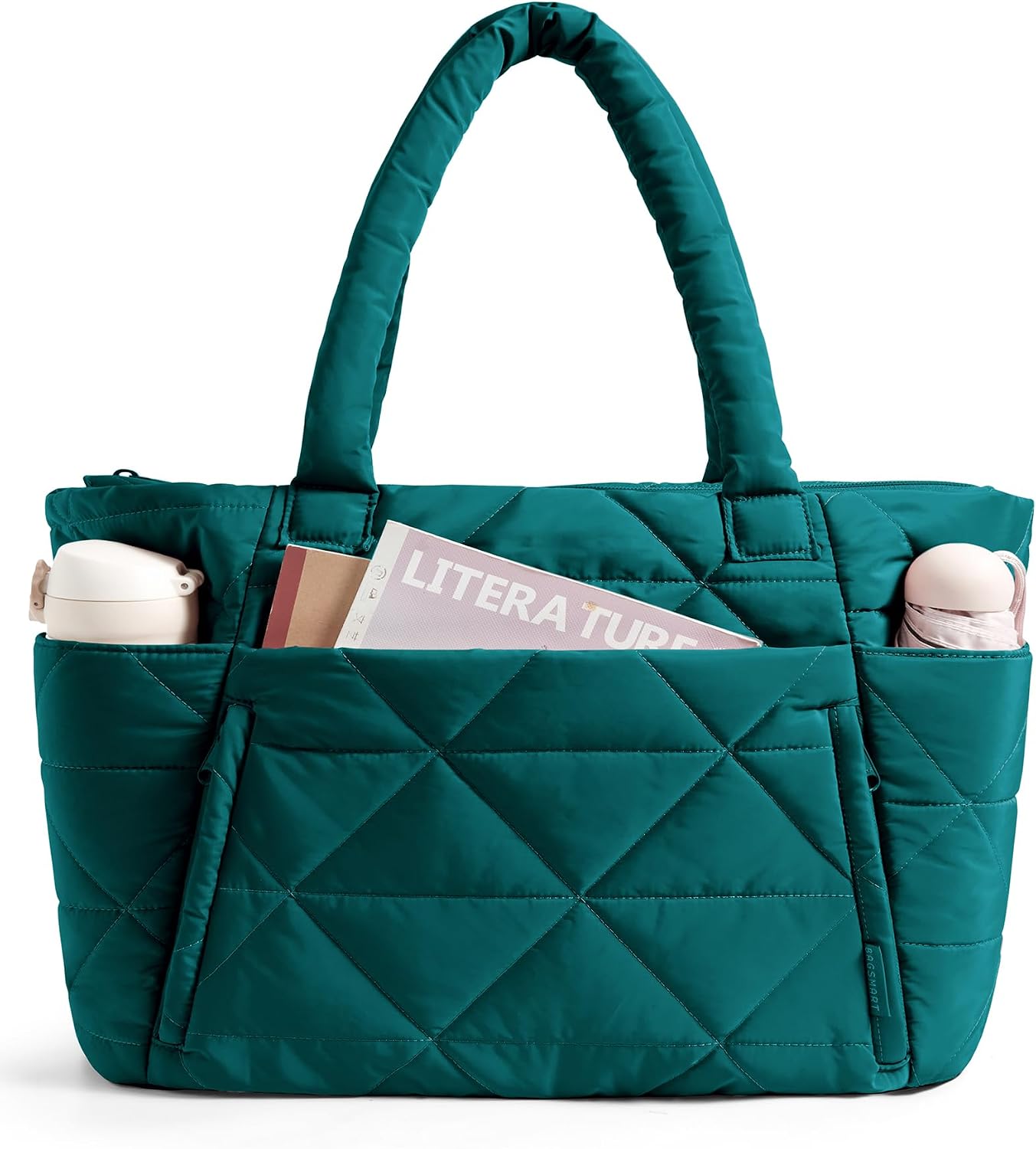 Puffy Tote Bag for Women - Lightweight 15.6" Laptop Work Bag