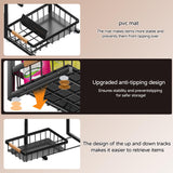 ADBIU Black Adjustable Under Sink Organizer – 2-Tier Pull-Out Cabinet Storage with Expandable Height (2 Pack)