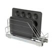 Household Essentials Glidez 3-Slot Pull-Out Cookware Organizer – Chrome Slide-Out Rack for Pots & Bakeware