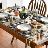 Artoid Mode Halloween Placemats – 4-Pack Black & Beige Table Mats, Durable Polyester, Wrinkle-Proof & Washable (13x18 in)
