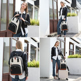 Women’s Laptop Backpack with USB Charging Port – Stylish Business & Travel Backpack for 15.6″ Laptops (Black Beige)