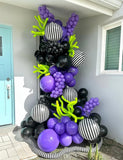 Halloween Balloon Arch Kit – 135 PCS Gothic Garland Set (Purple, Silver & Black Balloons + Starburst Foils)