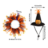 Halloween Witch Pumpkin Hat & Tutu Collar Costume for Cats and Small Dogs – Cute Pet Outfit for Halloween Parties