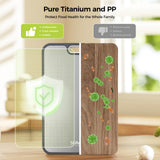 Double-Sided Pure Titanium Cutting Board with Juice Groove & Garlic Grinder – 16×11 in