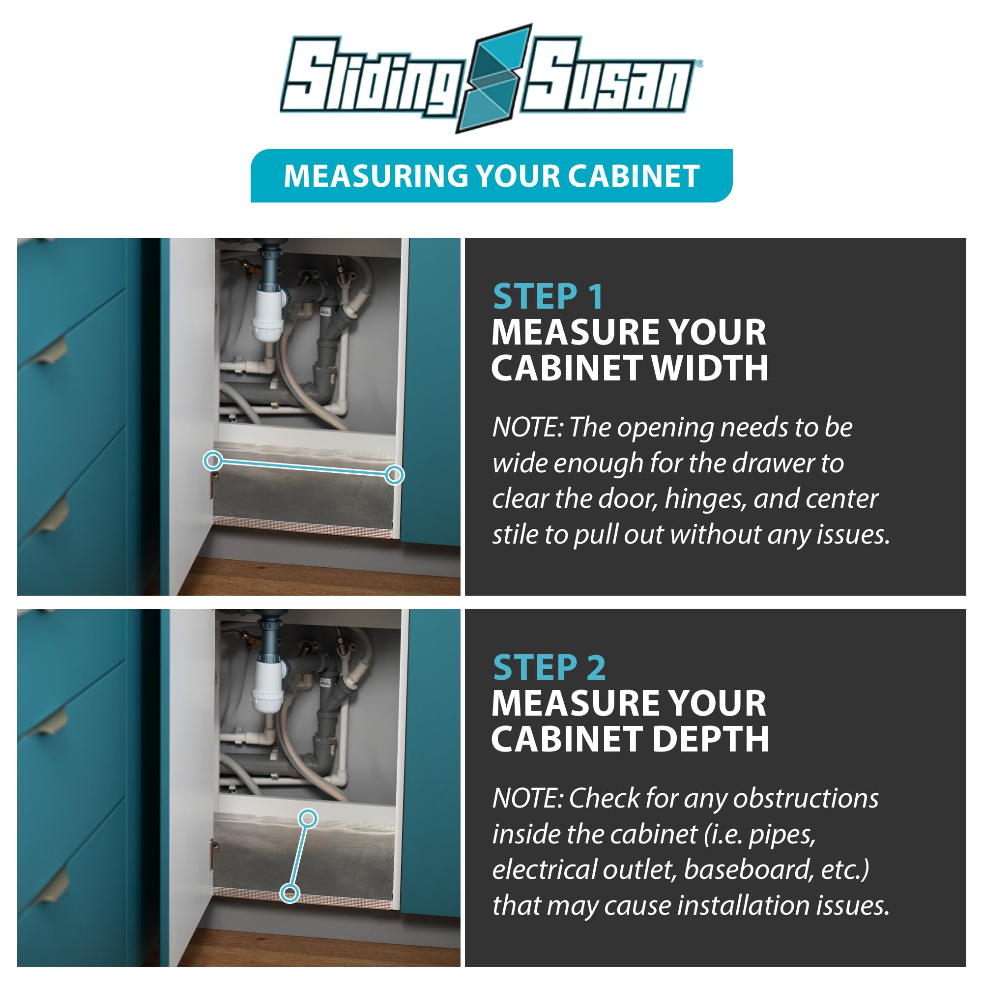 SlidingSusan Solid Wood Pull-Out Cabinet Drawer – Soft-Close, Full Extension, Heavy-Duty Storage Solution (Hard Rock)