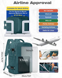 Travel Backpack Women,Carry On Backpack Flight Approved 18x14x8 inches Bag Spirit Airlines Personal ltem,College Sports Hiking Rucksack Waterproof Outdoor Casual Daypack Laptop Blackpack,Peacock Blue