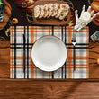 Halloween Placemats Set of 4 – Orange & Black 100% Polyester Table Mats by Artoid Mode (18x12”)