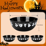 6PCS Halloween Cat-Shaped Candy Bowls – Black Ghost Theme Plastic Snack Holders for Parties & Trick-or-Treat 🎃🐈‍⬛