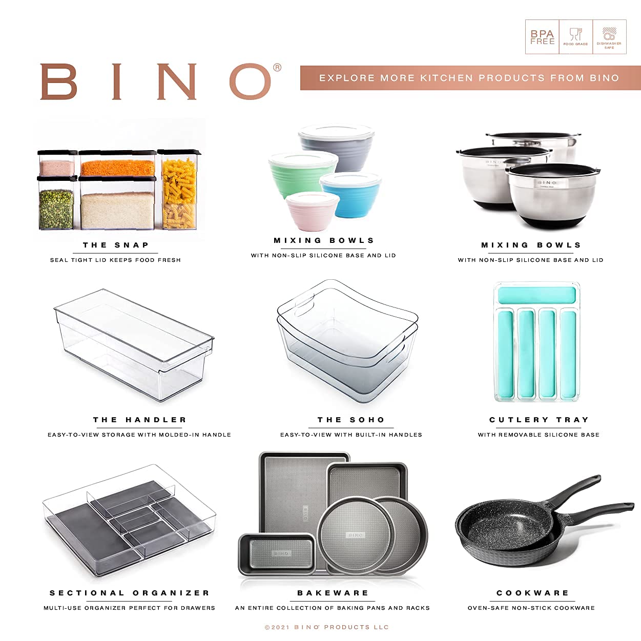 BINO Clear Stackable Storage Drawers – Space-Saving Pantry, Fridge & Home Organizer