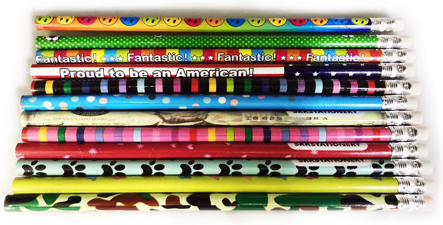 144-Count Assorted Color #2 HB Pencils with Erasers