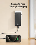 10000mAh Portable Charger Power Bank with Built-in Cables & AC Wall Plug, Slim Fast Charging Battery Pack for iPhone & Android – Black