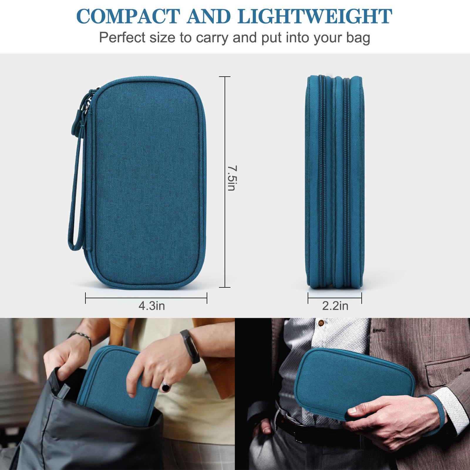 Travel Cable Organizer Case – Portable Electronic Accessories Storage Bag for Chargers, USB Cables, Power Banks & Gadgets