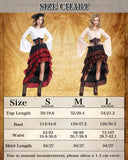 Women’s Renaissance Pirate Costume – White & Red 3-Piece Set with Off-Shoulder Blouse, High-Low Skirt & Corset Waist Belt