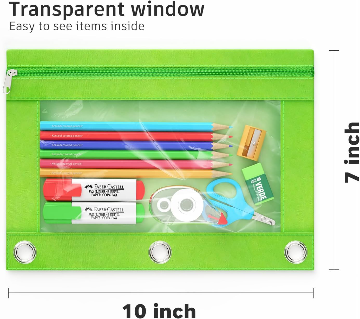 20-Pack Multicolor 3-Ring Binder Pencil Pouches