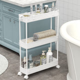 Slim Rolling Storage Cart (3-Tier) – Narrow Mobile Utility Organizer for Bathroom, Kitchen & Laundry
