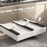 Full-Extension Pull-Out Cabinet Organizer – 22” Deep Adjustable Slide-Out Drawer with 3 Rails (White, 2-Pack)