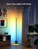 60” RGBICWW Smart Floor Lamp with Matter, 1725lm Brightness & Dual-Zone Lighting Design – Black
