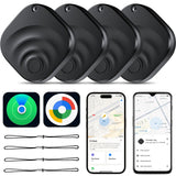 Dual-System Smart Tracker Tag 4 Pack, Apple Find My & Google Find Hub Compatible Bluetooth Tracker, Anti-Loss Item Locator with Loud Alert and Privacy Protection