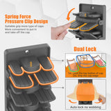Wall-Mount Hat Organizer for Baseball Caps (2-Pack) – Spring-Clip Cap Rack with Adhesive or Screw Install, Matte Black