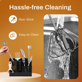 Semi-Automatic Stainless Steel Hand Whisk – One-Press Easy Mixing Tool (10 in)