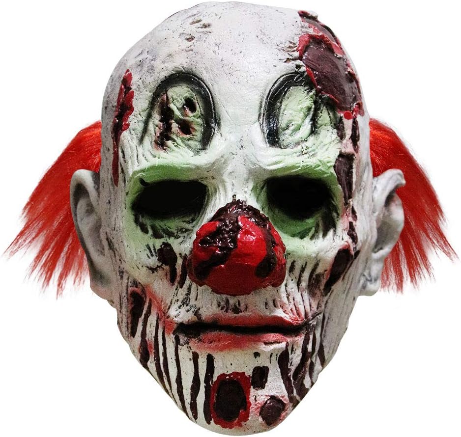 Scary Clown Latex Mask – Multicolor Horror Halloween Mask for Adults (One Size)