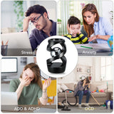 Kinetic Optical Illusion Fidget Spinner Ball Aluminum Desktop Stress Relief Toy Focus Gadget for Kids & Adults Black