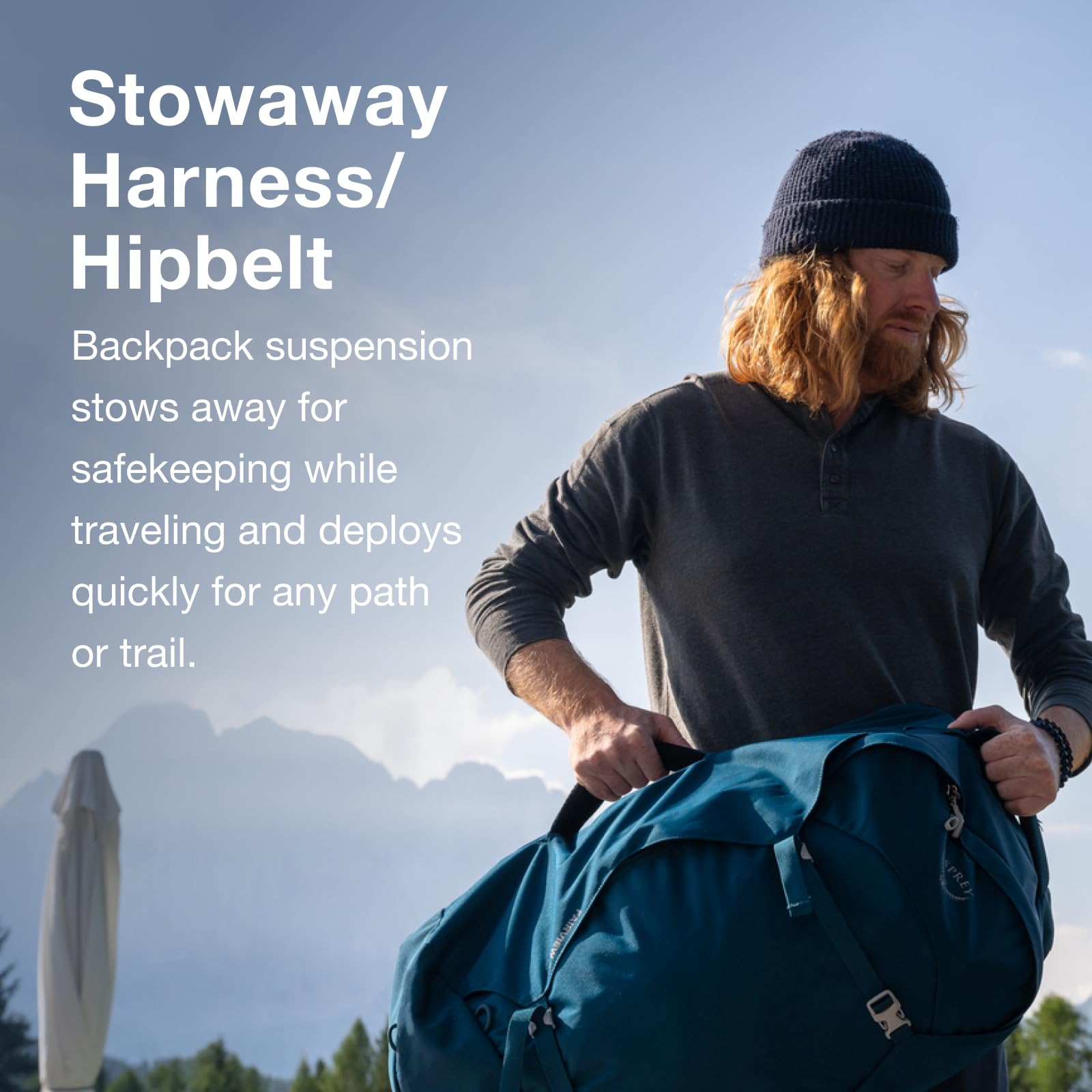 Osprey Farpoint 40L Men’s Travel Backpack – Lightweight Carry-On Pack with Stowaway Harness, Laptop Sleeve, Gopher Green