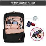 Swissdigital Design Women’s Business Laptop Backpack – USB Charging RFID Work & Travel Bag