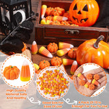 70 Pcs Mini Resin Pumpkins & Candy Corn Set – Halloween & Fall Decorations (Durable Autumn Home Décor, DIY Craft Props)
