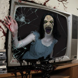 Crying Woman’s Cursed Latex Mask – Scary Full-Head Ghost Mask with Realistic Hair for Halloween 👻💀🕯️