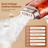 Dual Voltage Professional Handheld Garment Steamer 1200W Foldable Travel Wrinkle Remover with 360° Leak-Proof System