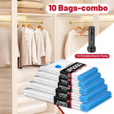 Vacuum Storage Bags with Electric Pump – Space Saving Compression Bags for Travel & Home Organization