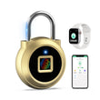 Bluetooth Fingerprint Smart Padlock, USB Rechargeable Biometric Security Lock for Gym Locker, Bags, Cabinets & Travel