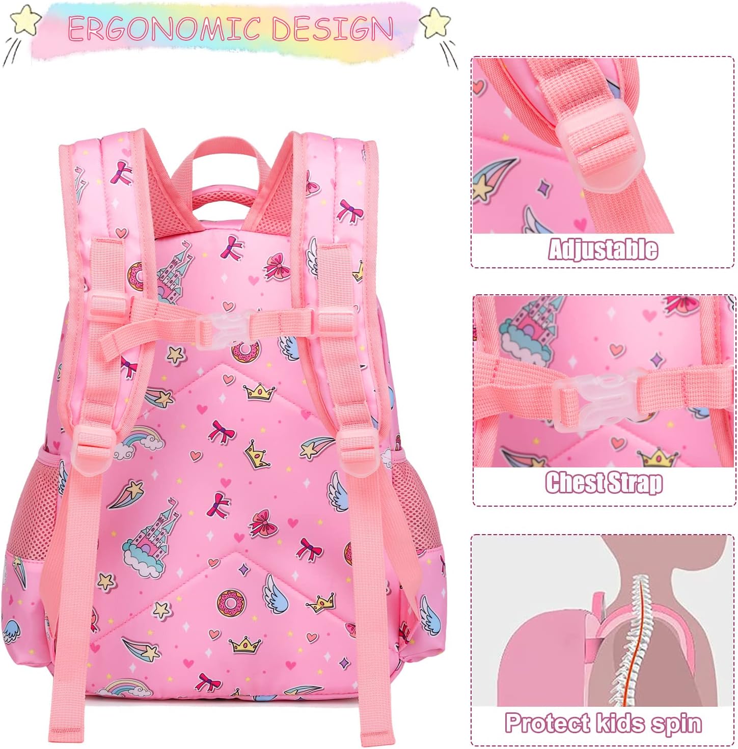 Unicorn School Backpack Set with Lunch Bag and Pencil Case