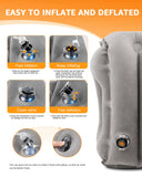 Inflatable Travel Neck Pillow with Eye Mask & Earplugs – Compact Airplane Pillow for Comfortable Flights & Travel Sleep
