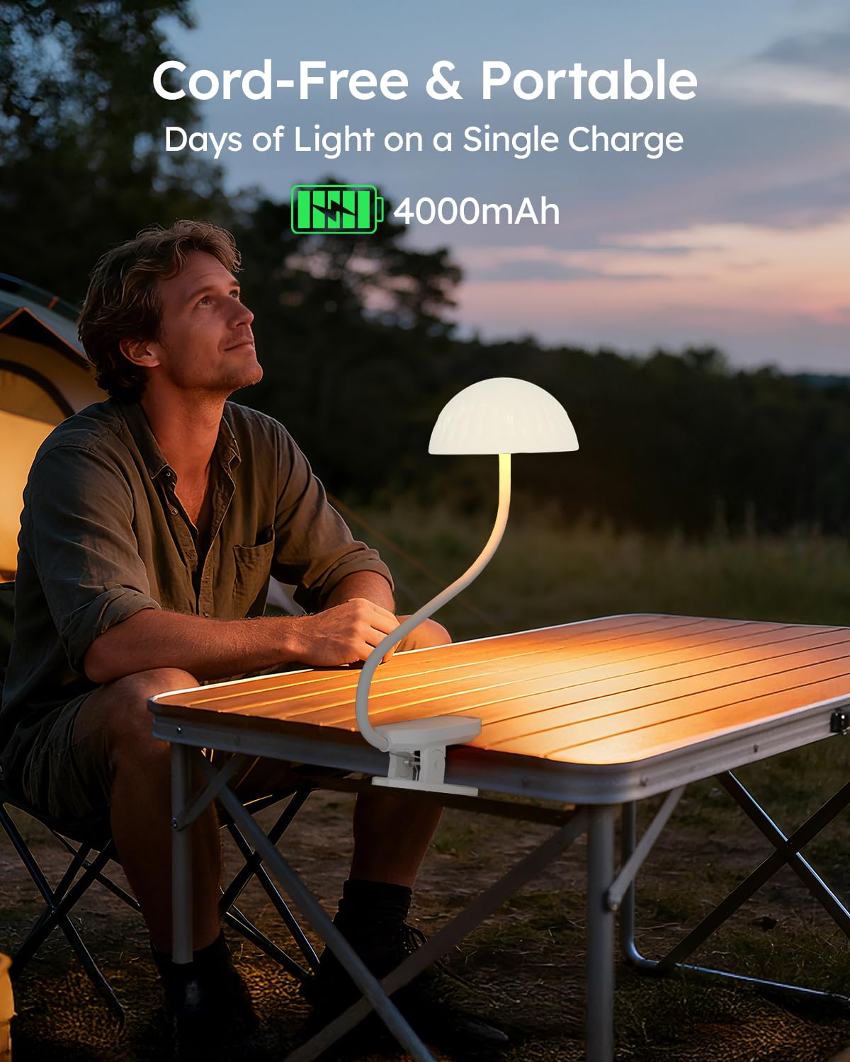 Rechargeable 3-in-1 Clip Desk Lamp – RGB Ambient Light & Adjustable Reading Light with Touch Control