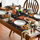 Black Halloween Dining Placemats – Set of 4 Stylish 100% Polyester Table Mats by Artoid Mode (18x12”)