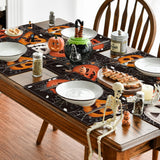 Black Halloween Dining Placemats – Set of 4 Stylish 100% Polyester Table Mats by Artoid Mode (18x12”)