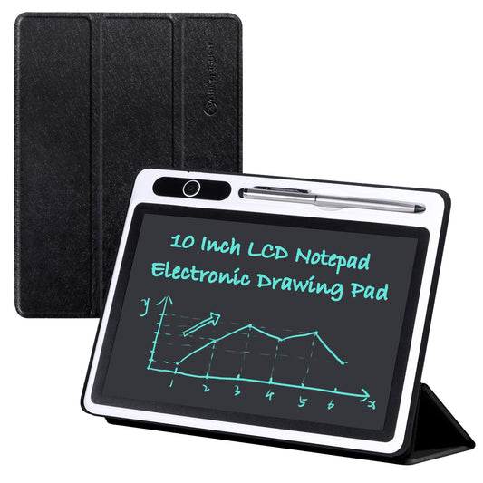 10” LCD Writing Tablet with PU Cover & Stand – Bright Thick Line Doodle Board