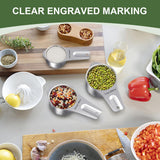 14-Piece Stainless Steel Measuring Cups & Spoons Set – One-Piece Design, Rust Resistant (Silver)