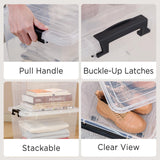 Clear White Stackable Storage Bins with Lids – 22 Qt Large Capacity Home Organization Set (6 Pack)